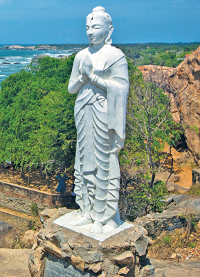 Legendary Vihara Maha Devi statue at Kirinda Vihara