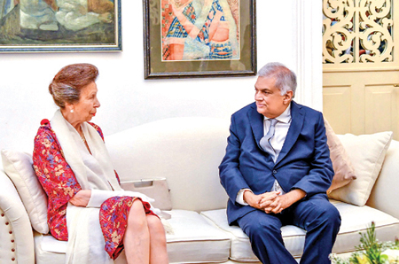 Princess Anne meets President Ranil Wickremesinghe