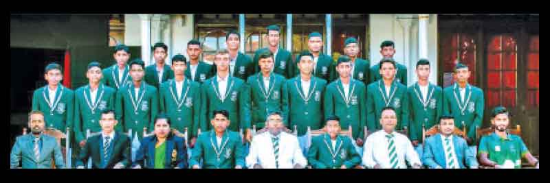 St Servatius College front row from left: Priyantha Abeysekera (coach), PIW Jayasekera (head coach), Ruvini  Rubesinghe (Prefect of Games), Diniru Abeywickremesinghe (Captain), HKLB Virajith (Principal), Vishwa Supun (Vice Captain), Indika Deerasinghe (Vice Principal), W Hansa Sandaruwan (master in charge), Charith Dayarathna (assistant coach). Middle row from left: Binal Nethmaka, Raveen Kavintha, Viran Chamuditha, Ahamad Sajid, Ivan Zholobitskyi,  Chamarindu Nethsara, Risinu Kithmuka, Chalana Indusha, Sunny Perera, Heshan Madushanka, Samiru Gimhan. Back row from left: Nethmal Bandara, Praveen Madushanka, Shalindu Nadushan, Gevin Sasanka, Oshada Nawarathne, Sanju Dilshan, Chamod Mihiranga, Praneeth Mihiranga