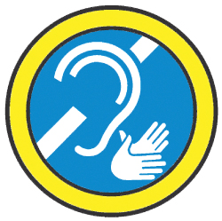 Sticker to identify a vehicle driven by a  deaf person