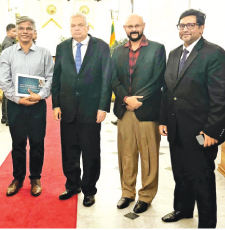 iLEAD International Academy Managing Director Ravi Pratap Singh, President Ranil Wickremesinghe, KL.LK CEO Santosh Menon and Senior Advisor to the President on Climate Change Ruwan Wijewardene.