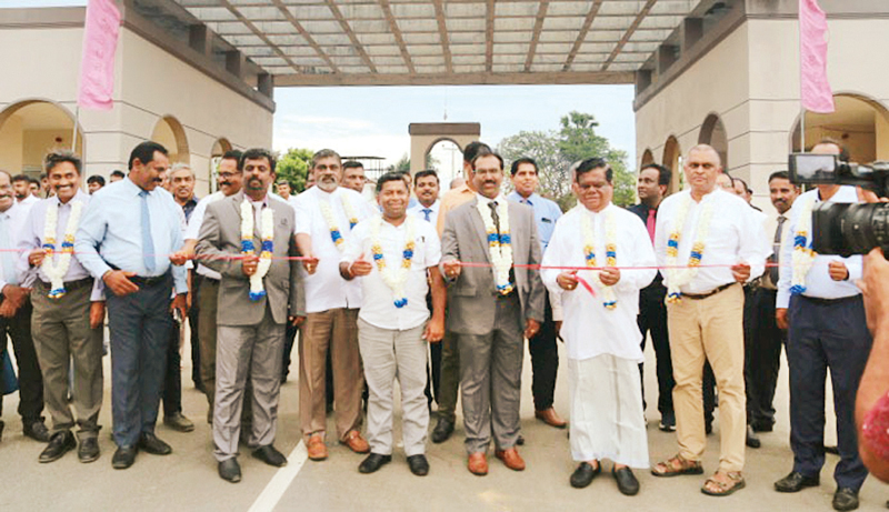 Minister of Transport, Highways and Mass Media, Dr. Bandula Gunawardena, State Minister Sivanesathurai Santhirakanthan, Ministry Secretary Ranjith Ganganath Rubasinghe and Vice-Chancellor V. Kanagasingham inaugurating the upgraded internal road in the university