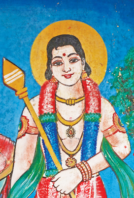 A portrait of God Skanda or Kataragama deviyo