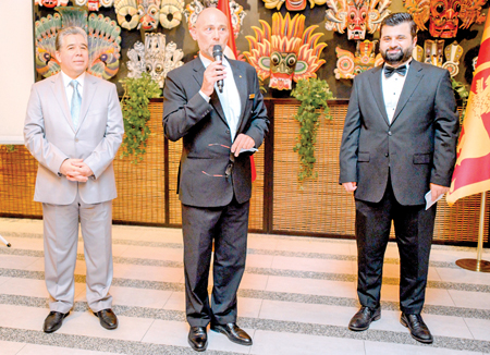 (From L) Ambassador of the Republic of Turkey to Sri Lanka  Semih Lütfü Turgut, General Manager of Shangri-La Colombo, Herve Duboscq and Country Director, Sri Lanka and Maldives for Turkish Airlines, Fatih Bozkurt