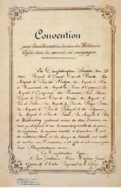 The first page of the Geneva Convention of August 22, 1864. (The original document is in the Federal Archives in Bern.)