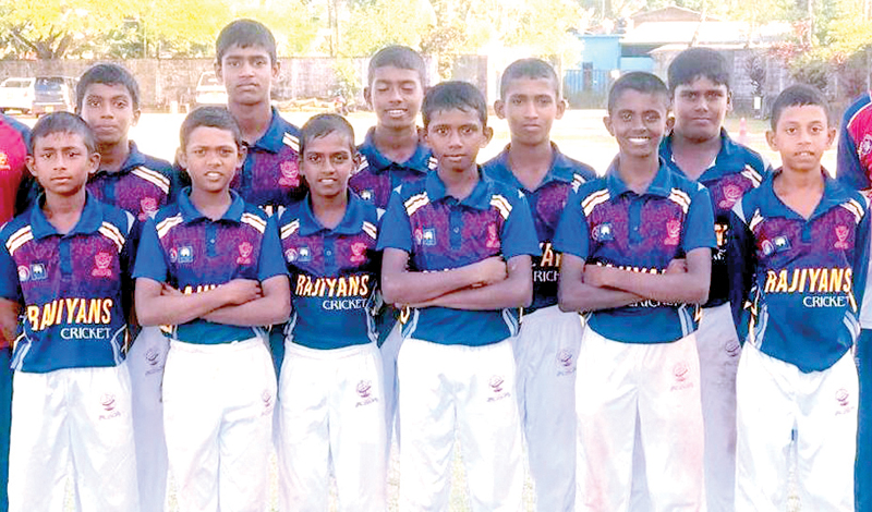 Devapathiraja College comprising Diyath Sanjitha (captain), Adheesha Gautham, Denuwan Yositha, Pinindu Nethsara, Deneth Pahasara, Sineth Madusanka, Meneth Sankalana, Shanidu Sineth, Deneth Dinuka, Sashen Sasmitha, Maneesha Sasapun. Absent: Ashen Tharaka