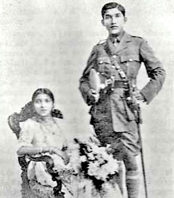 A wedding photograph of Mr. and Mrs. Wijewardene