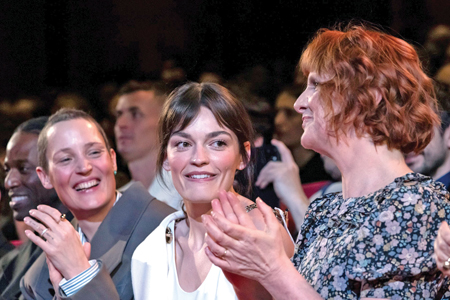 Hot Milk - Vicky Krieps, Emma Mackey, Rebecca Lenkiewicz The actors and the director at the premiere in the Berlinale Palast