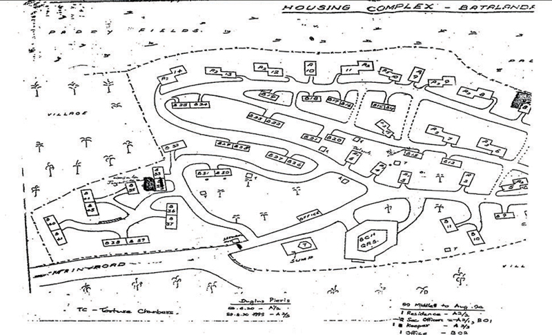 The map of the Batalanda Housing Scheme